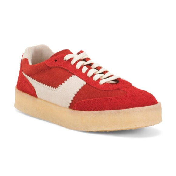 CLARKS Suede Tor 80 Comfort Sneakers - Picture 1 of 4